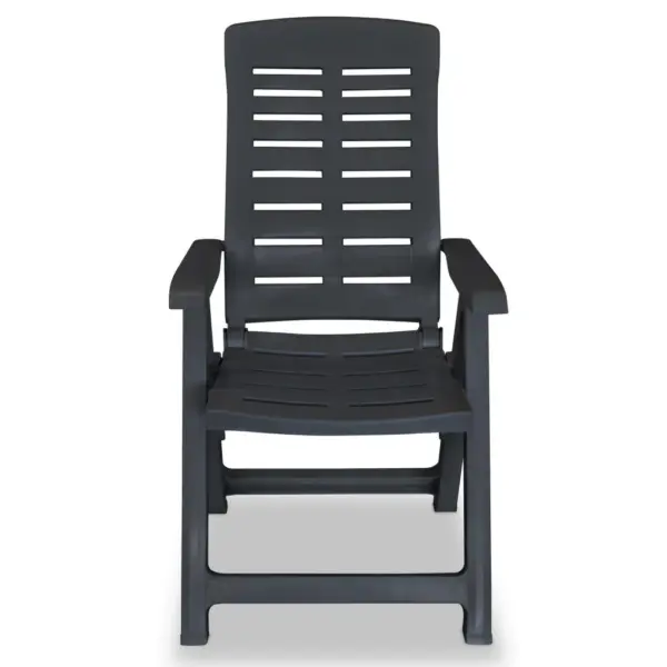Kokkupandavad allalastava seljatoega aiatoolid, 4 tk, plast, antratsiithall – 4