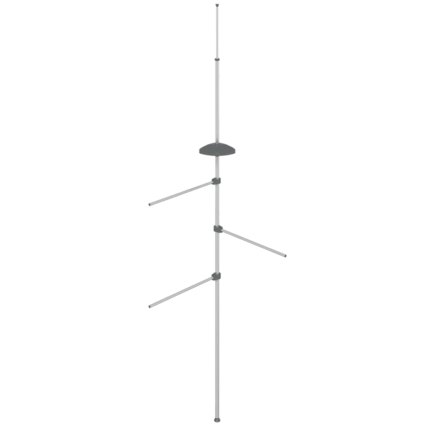 Reguleeritav alumiiniumist käterätikuivati, 3 haruga, 47 x 280 cm, hõbedane – 4