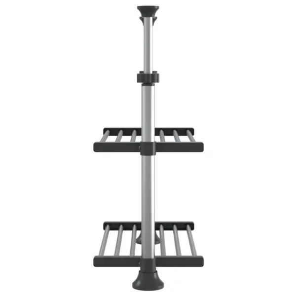 Reguleeritava kõrgusega alumiiniumist köögiriiul, 2 riiuliga, hõbedane, 50 x 25 x (50–70) cm – 4