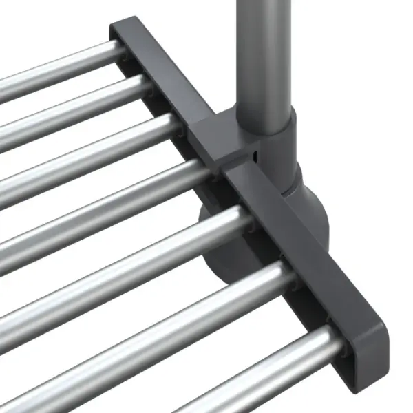 Reguleeritava kõrgusega alumiiniumist köögiriiul, 2 riiuliga, hõbedane, 50 x 25 x (50–70) cm – 6