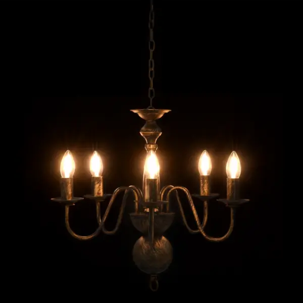 Klassikaline antiikmust lühter, metall, 5 x E14, 50 x 45 cm – 5
