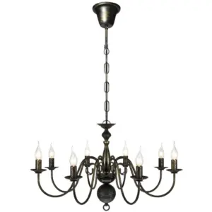 Antiikmust metallist kroonlühter 8xE14, 80 cm
