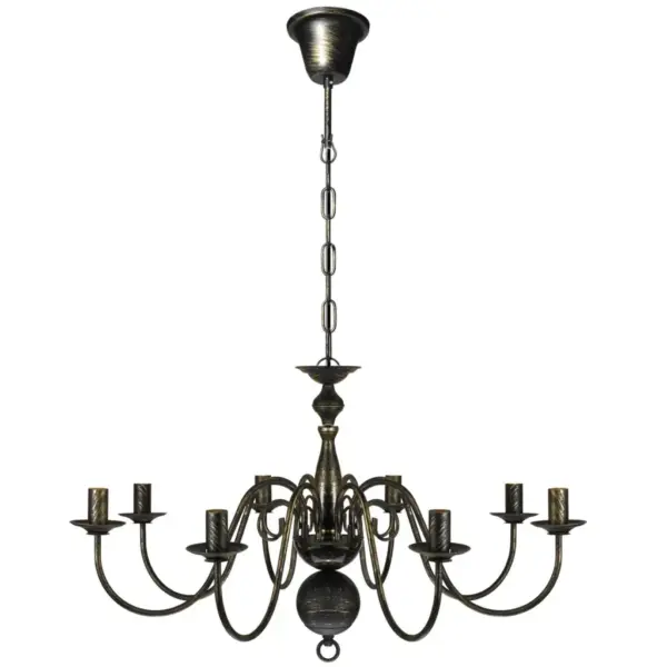 Antiikmust metallist kroonlühter 8xE14, 80 cm – 2