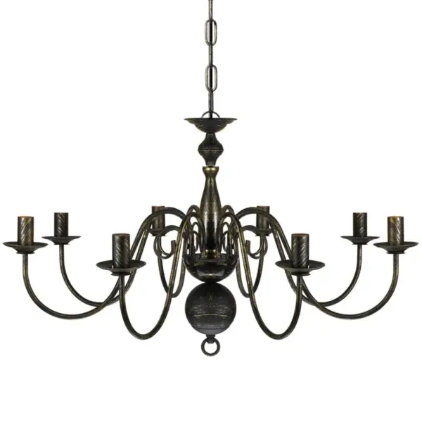 Antiikmust metallist kroonlühter 8xE14, 80 cm – 3