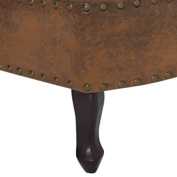 Antiikpruun kunstseemisnahast kanapee puidust jalgadega, 168 x 58 x 77 cm – 7