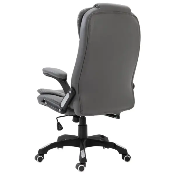 Ergonoomiline kõrge seljatoega kontoritool, antratsiithall kunstnahk, reguleeritav kõrgus – 3