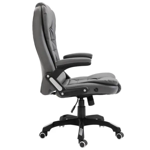 Ergonoomiline kõrge seljatoega kontoritool, antratsiithall kunstnahk, reguleeritav kõrgus – 4