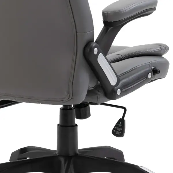 Ergonoomiline kõrge seljatoega kontoritool, antratsiithall kunstnahk, reguleeritav kõrgus – 6