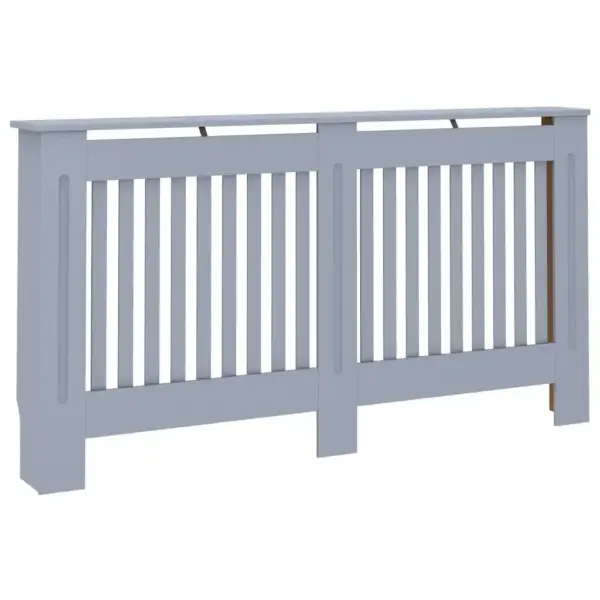 Radiaatorikate vertikaalsete liistudega, antratsiithall MDF, 152 x 19 x 81,5 cm – 2