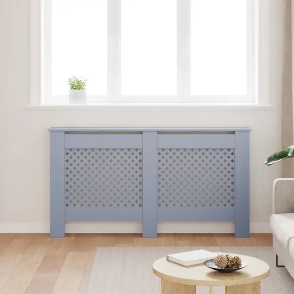 Radiaatorikate ristmustriga esipaneeliga, antratsiithall MDF, 152 x 19 x 81,5 cm – 3
