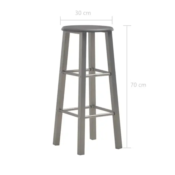 Antratsiithallid baaripukid jalatugedega, 2 tk, terasraam ja MDFist iste, 70 cm – 6