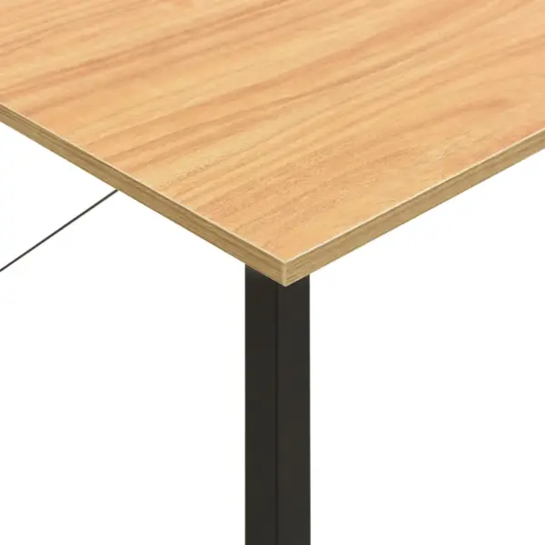 Kompaktne arvutilaud musta metallraamiga, hele tamm, MDF ja metall, 80 x 40 x 72 cm – 6