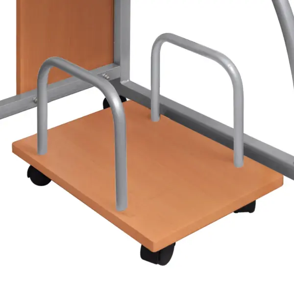 Ratastega arvutilaud klaviatuurialusega, pruun, 110 x 52 x 88,5 cm – 3