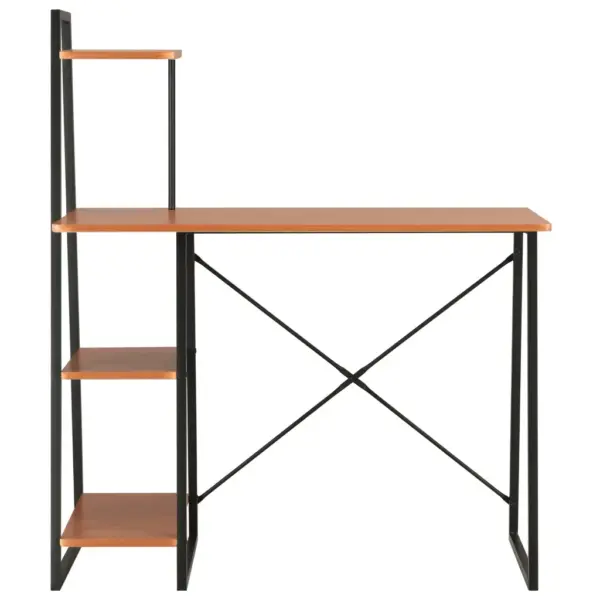 Arvutilaud riiulisüsteemiga, must ja pruun, 102 x 50 x 117 cm – 2