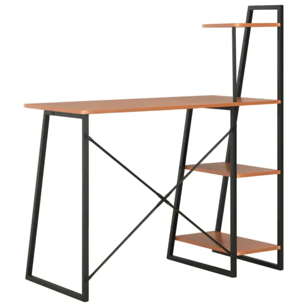 Arvutilaud riiulisüsteemiga, must ja pruun, 102 x 50 x 117 cm – 4