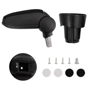 Reguleeritav auto käetugi panipaigaga Volkswagen UP-le, must ABS, 13 x 33 x (33–49) cm