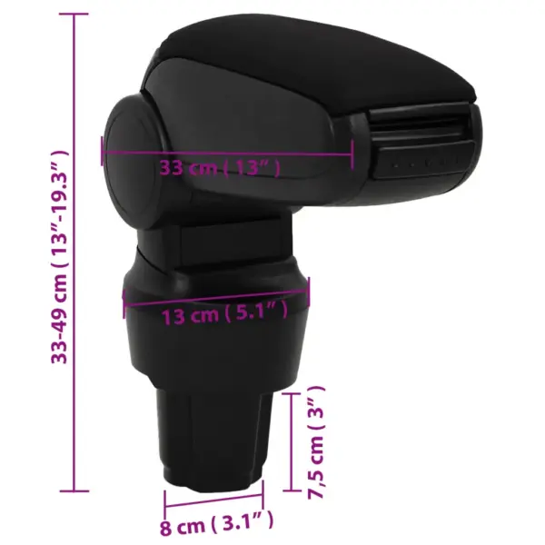 Reguleeritav auto käetugi panipaigaga Volkswagen UP-le, must ABS, 13 x 33 x (33–49) cm – 11
