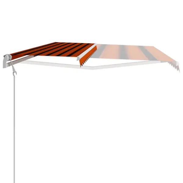 Automaatne sissetõmmatav terrassi varikatus puldiga, 400 x 300 cm, oranž-pruun kangas, valge alumiiniumraam – 5