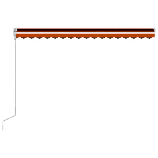 Automaatne sissetõmmatav terrassi varikatus puldiga, 400 x 300 cm, oranž-pruun kangas, valge alumiiniumraam – 6