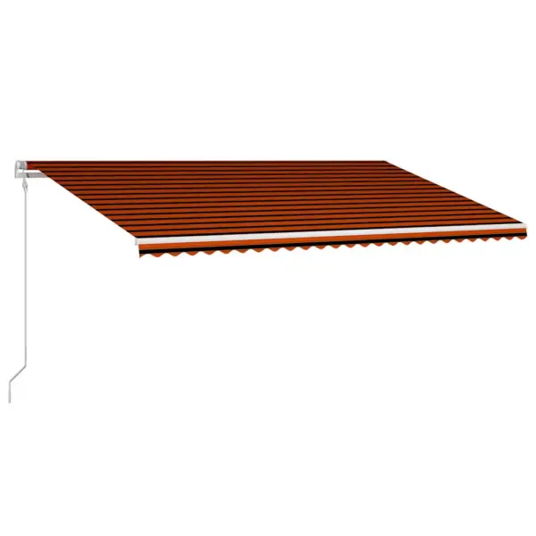 Automaatne seinale paigaldatav terrassivarikatus puldiga, oranž-pruun kangas, 600 x 300 cm – 3
