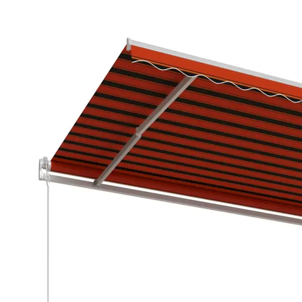 Automaatne seinale paigaldatav terrassivarikatus puldiga, oranž-pruun kangas, 600 x 300 cm – 4