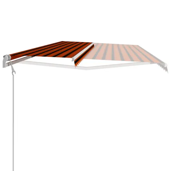 Automaatne seinale paigaldatav terrassivarikatus puldiga, oranž-pruun kangas, 600 x 300 cm – 5