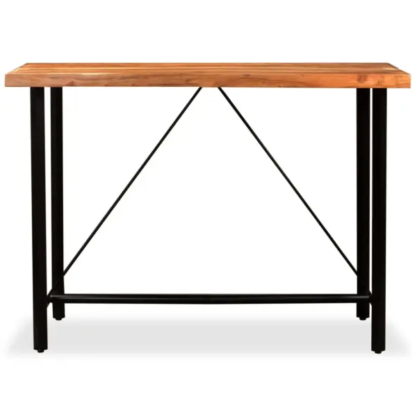 Tööstusliku stiiliga baarikomplekt, 7 osa, akaatsiapuit ja taaskasutatud puit, pruun, laud 150 x 70 x 107 cm – 3