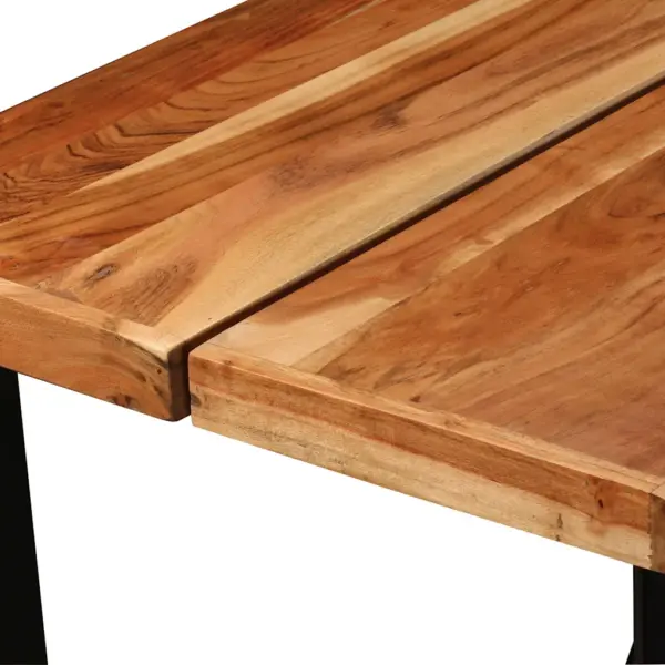 Tööstusliku stiiliga baarikomplekt, 7 osa, akaatsiapuit ja taaskasutatud puit, pruun, laud 150 x 70 x 107 cm – 4