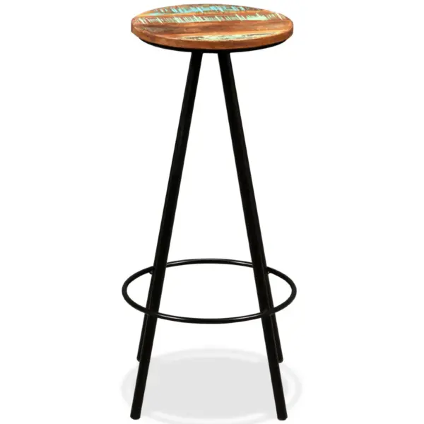 Tööstusliku stiiliga baarikomplekt, 7 osa, akaatsiapuit ja taaskasutatud puit, pruun, laud 150 x 70 x 107 cm – 9