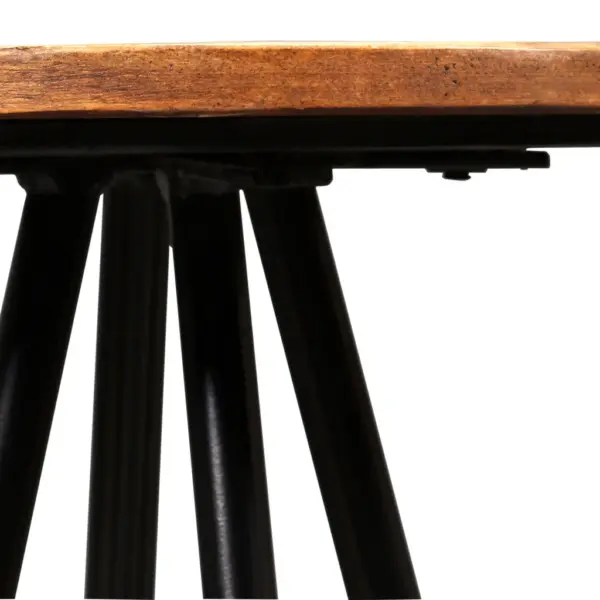 Tööstusliku stiiliga baarikomplekt, 7 osa, taaskasutatud puit ja teras, pruun, laud 150 x 70 x 107 cm – 12