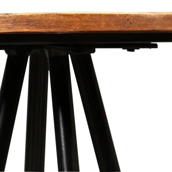 Tööstuslik baarikomplekt taastatud puidust ja terasest, 5-osaline, pruun, laud 120 x 60 x 107 cm - 13