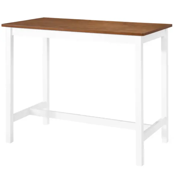 5-osaline baarilaua ja baaritoolide komplekt, pruun-valge, laud 108 x 60 x 91 cm – 3