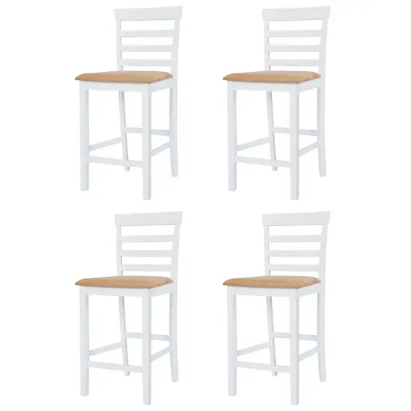 5-osaline baarilaua ja baaritoolide komplekt, pruun-valge, laud 108 x 60 x 91 cm – 5