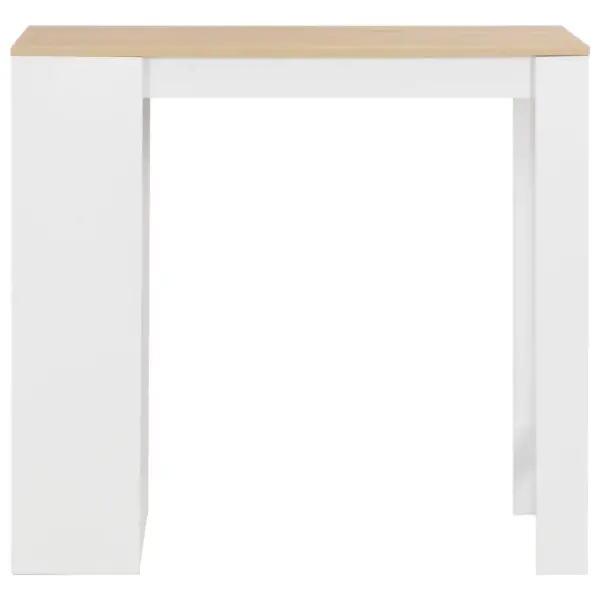Baarilaud kolmekorruselise riiuliga, valge/naturaalne, 110 x 50 x 103 cm - 2