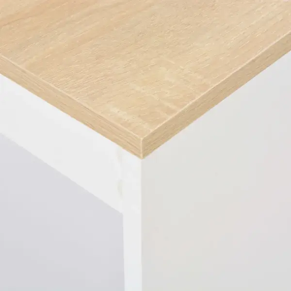 Baarilaud kolmekorruselise riiuliga, valge/naturaalne, 110 x 50 x 103 cm - 5