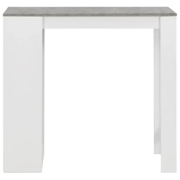 Baarilaud kolmekorruselise riiuliga, valge/betoon, 110 x 50 x 103 cm – 2