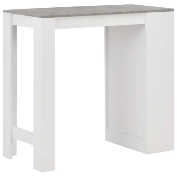 Baarilaud kolmekorruselise riiuliga, valge/betoon, 110 x 50 x 103 cm – 3