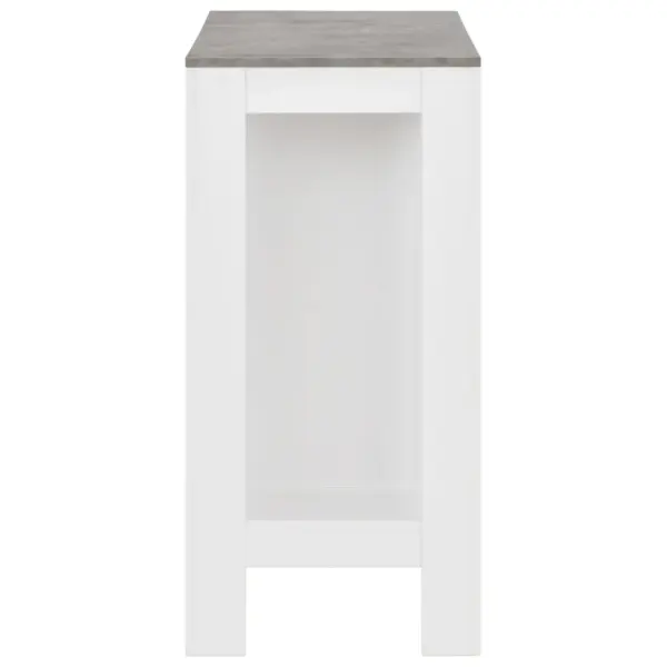 Baarilaud kolmekorruselise riiuliga, valge/betoon, 110 x 50 x 103 cm – 4