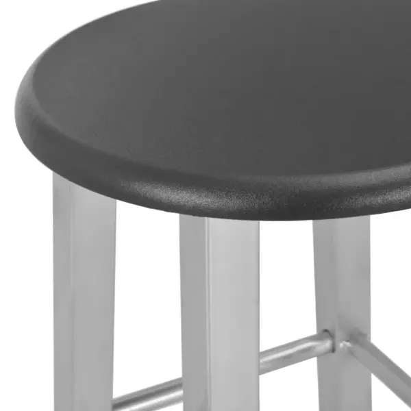 Baaripukid terasraamiga, 2 tk, must ja hõbedane, MDFist iste, 70 cm – 4
