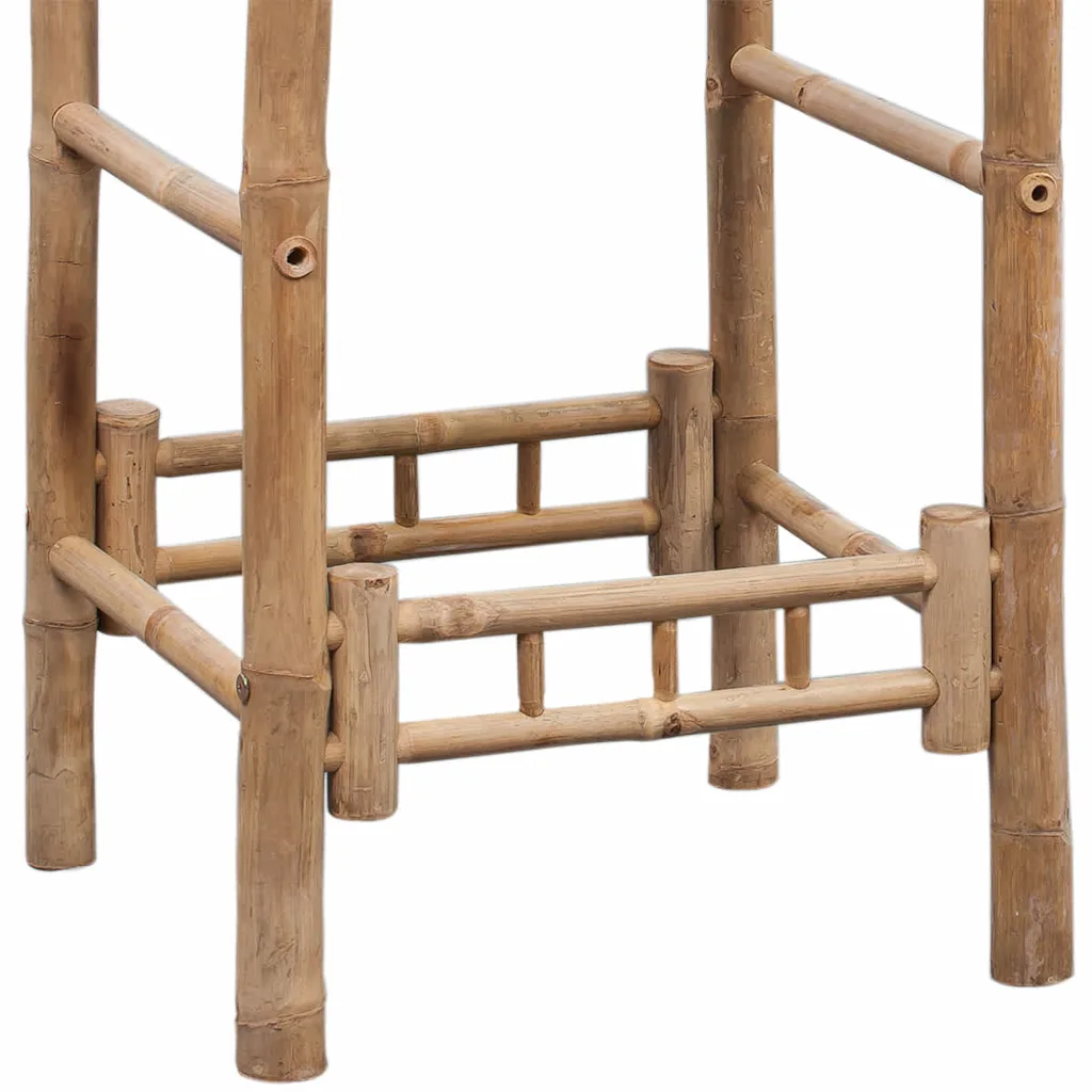Bambusest baaritoolid seljatoega, 2 tk, pruun, 53 x 45 x 102 cm