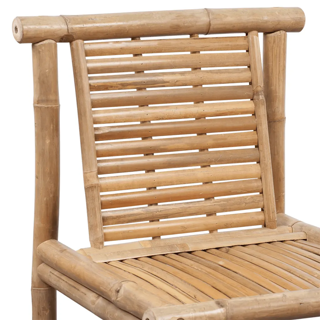 Bambusest baaritoolid seljatoega, 2 tk, pruun, 53 x 45 x 102 cm