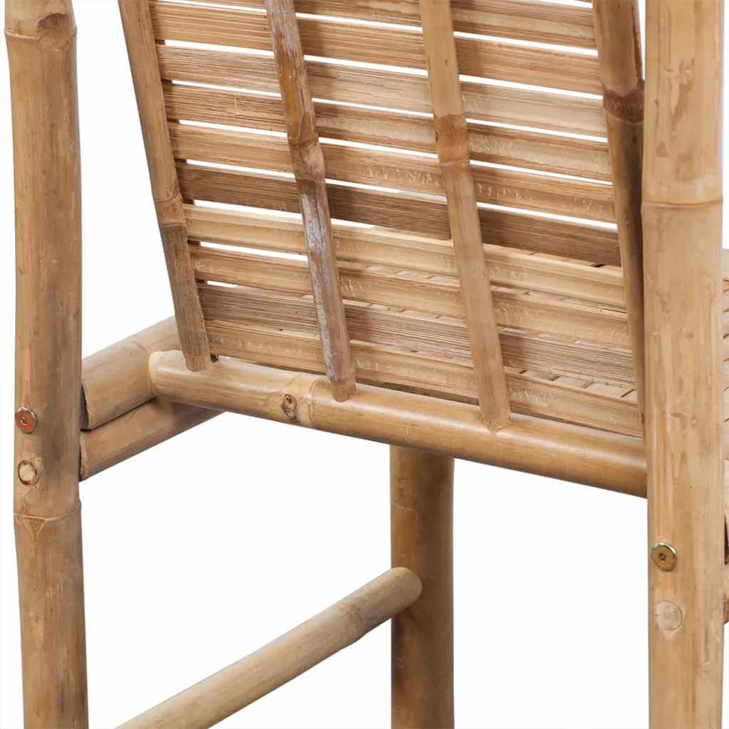 Bambusest baaritoolid seljatoega, 2 tk, pruun, 53 x 45 x 102 cm