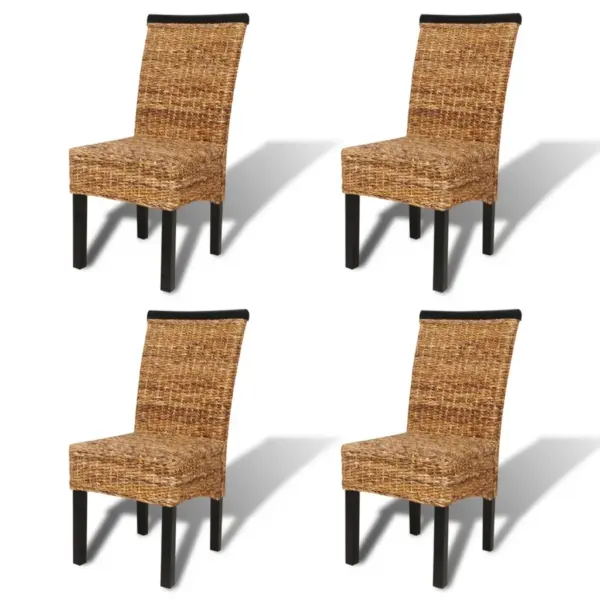 Banaanikiust punutud söögitoolid, mangopuit, pruun, 4 tk, 47 x 50 x 97 cm – 2