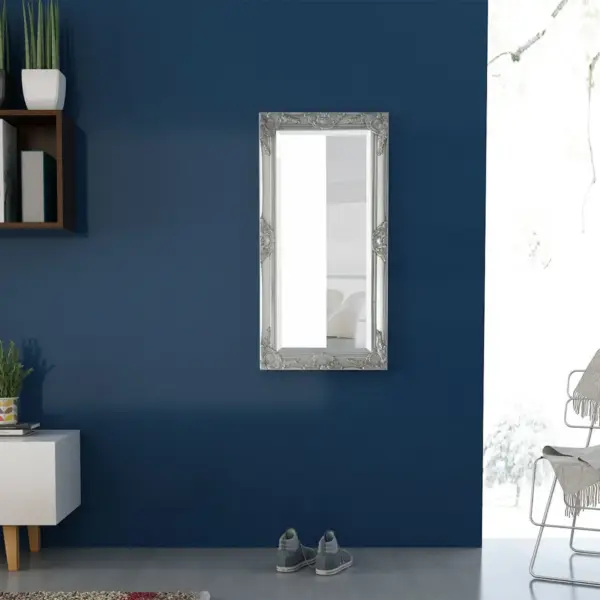 Barokkstiilis hõbedane seinapeegel kaldservaga, 100 x 50 cm – 3