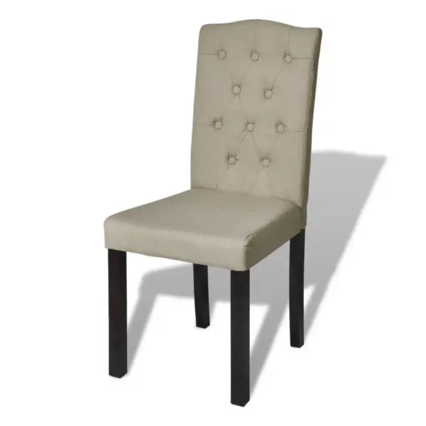 Chesterfield stiilis söögitoolid, 4 tk, beež polüesterkangas, 42 x 53 x 95 cm – 3