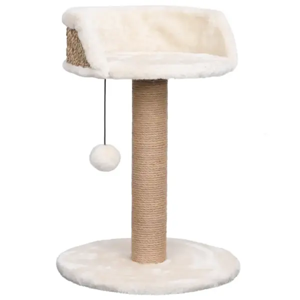 Beež kraapimispostiga kassimaja, mererohi ja plüüs, 49 cm - 2