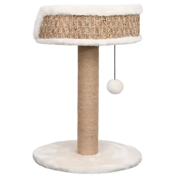 Beež kraapimispostiga kassimaja, mererohi ja plüüs, 49 cm - 5