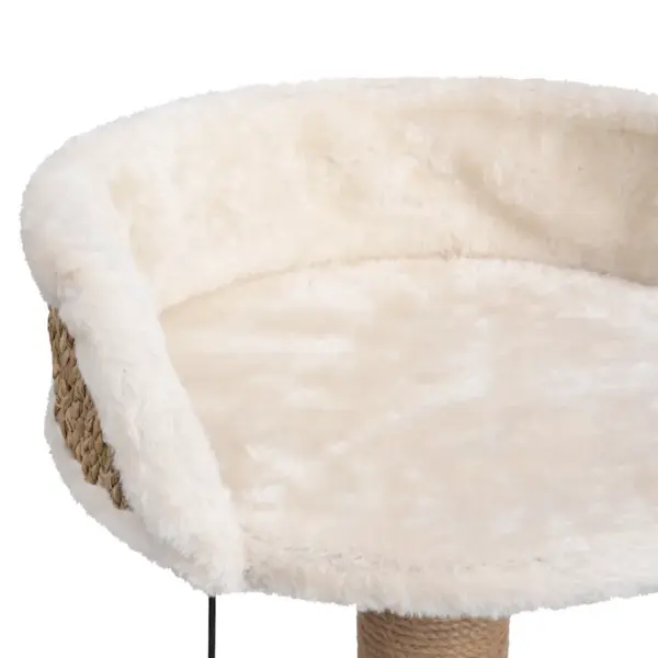 Beež kraapimispostiga kassimaja, mererohi ja plüüs, 49 cm - 6
