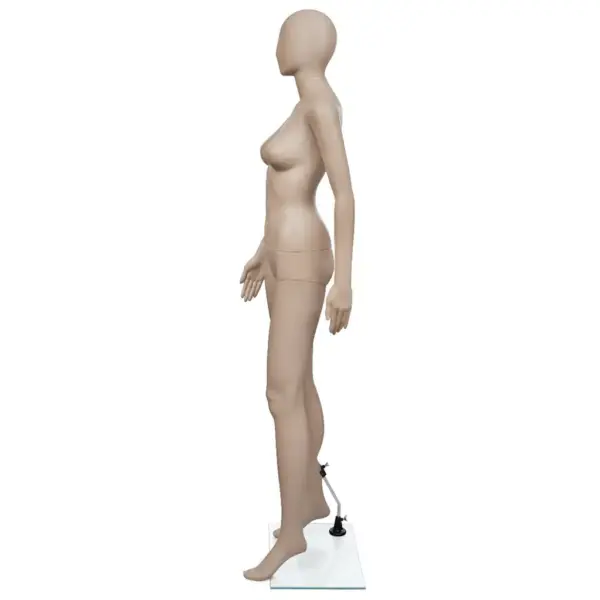 Beež naismannekeen ümmarguse peaga, klaasist alusega, 175 cm – 3