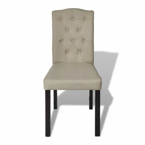 Chesterfield stiilis söögitoolid, 6 tk, beež polüesterkangas, 42 x 53 x 95 cm – 3